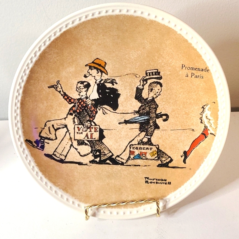 Vintage 1982 Norman Rockwell Promenade A Paris Collectors Edition Plate